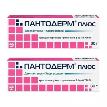 2Х Пантодерм Плюс крем для наружного применения 5%+0,776% 30г