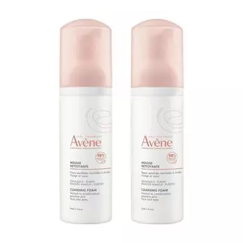 2Х Пенка для лица и области вокруг глаз очищающая Avene/Авен 150мл