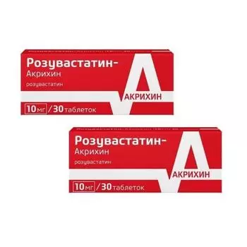 2Х Розувастатин-Акрихин таб. п/о плен. 10мг №30