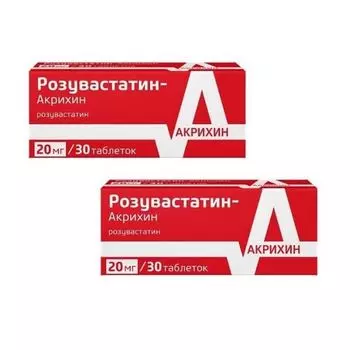 2Х Розувастатин-Акрихин таб. п/о плен. 20мг №30