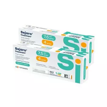 2Х Седжаро раствор для п/к введ. шприц-ручка 7,5мг/доза 2,4мл+Игла 4шт