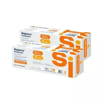 2Х Седжаро раствор для п/к введ. шприц-ручка 5мг/доза 2,4 мл+Игла 4шт