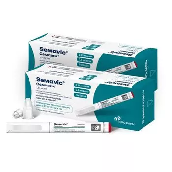 2Х Семавик раствор для п/к введ. шприц-ручка 0,25мг/0,5мг/1мг/доза 3мл+Игла одноразовая 4шт