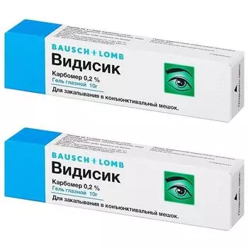 2Х Видисик гель глазной 0,2% 10г