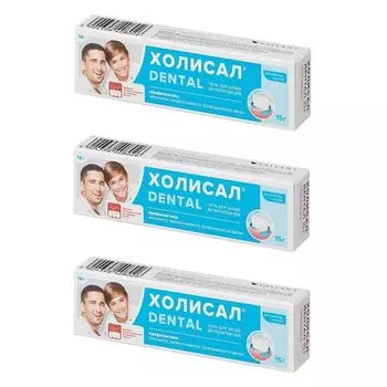3Х Холисал дентал гель для ухода за полостью рта туба 15г