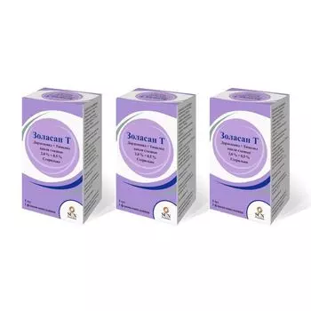 3Х Золасан Т капли глазные 2%+0,5% 5мл