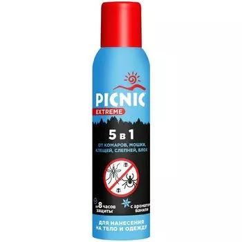 Аэрозоль от клещей и комаров 5 в 1 Экстрим Picnic/Пикник 150мл