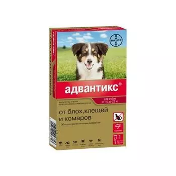 Адвантикс 250 капли на холку для собак 10-25кг 2,5млх1шт
