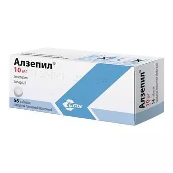 Алзепил таблетки п/о плен. 10мг 56шт