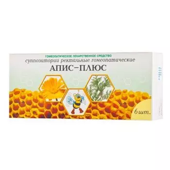 Апис-плюс суппозитории ректальные гомеопатические 6шт