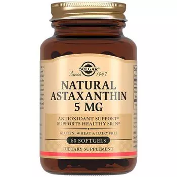 Астаксантин из микроводоросли 5мг Solgar/Солгар капсулы 255мг 60шт