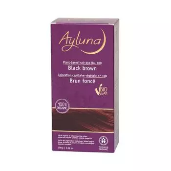 Ayluna Краска для волос №100 "ЧЁРНО-КОРИЧНЕВЫЙ" растительная, 100 г