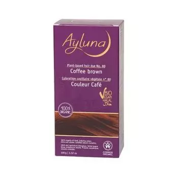 Ayluna Краска для волос №80 "КОФЕЙНЫЙ КОРИЧНЕВЫЙ" растительная, 100 г