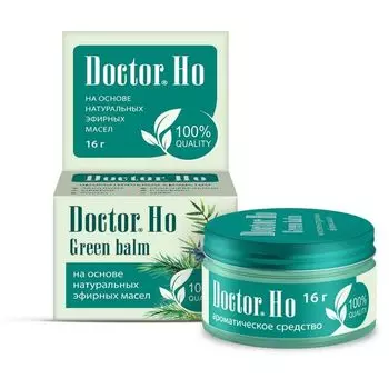 Бальзам ароматический на основе эфирных масел бальзам Green balm Doctor Ho/Доктор Хо банка 16г