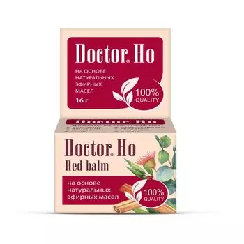 Бальзам ароматический на основе эфирных масел Red balm Doctor Ho/Доктор Хо банка 16г