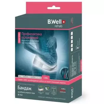 Бандаж д/берем. фикс. полож. органов брюш.полости и малого таза W-432 белый B.Well/Би Велл Care р.L