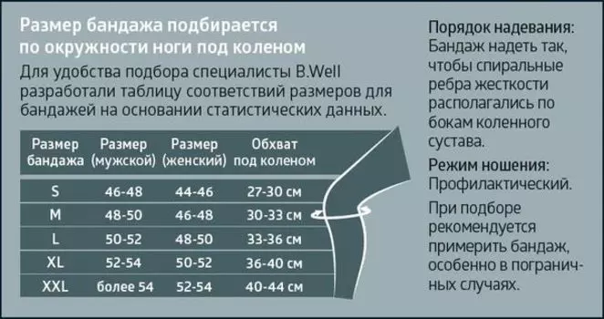 Бандаж на коленный сустав усиленный B.Well/Би Велл Pro W-332, бежевый, р.L