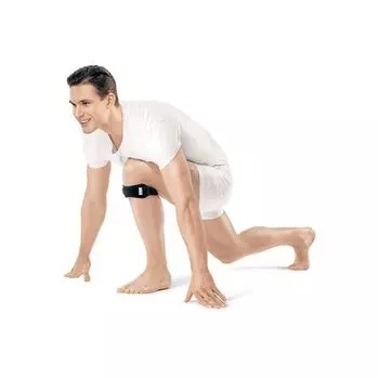 Бандаж на колено с фикс. подушкой отверстием и спирал. ребрами RKN-103(M) черный Orlett/Орлетт р.XL