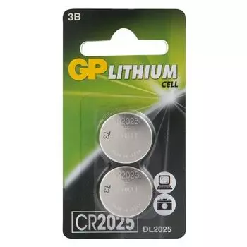 Батарейка литиевая дисковая GP Lithium CR2025 2 шт. блистер