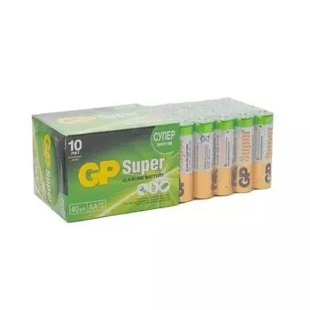 Батарейки алкалиновые GP Super Alkaline 15А АA 40 шт.