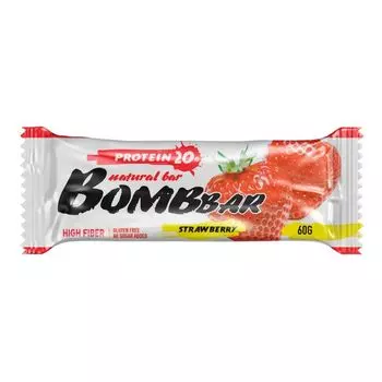 Батончик неглазированный клубника Bombbar 60г