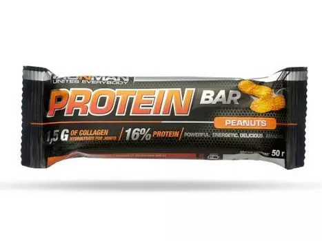 Батончик протеиновый с коллагеном орех в темной глазури Protein Bar Ironman 50г 12шт