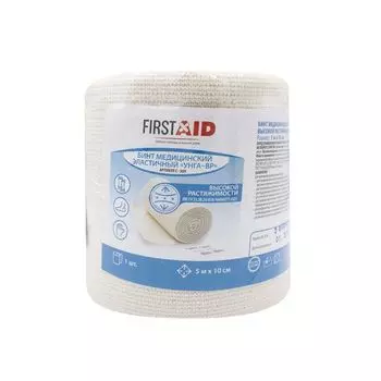 Бинт эластичный высокой растяжимости с застежками-клипсами Унга First Aid/Ферстэйд 5м х 10см