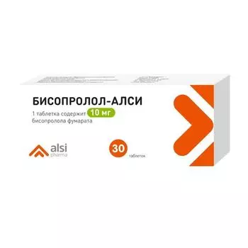 Бисопролол-Алси таблетки 10мг 30шт