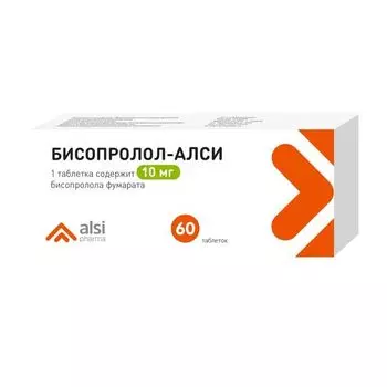 Бисопролол-Алси таблетки 10мг 60шт