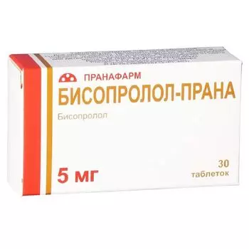 Бисопролол-Прана таблетки п/о плен. 5мг 30шт