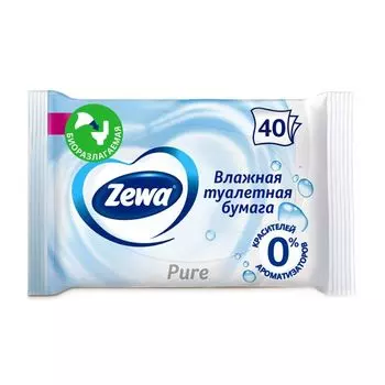 Бумага туалетная влажная Pure Zewa/Зева 40шт