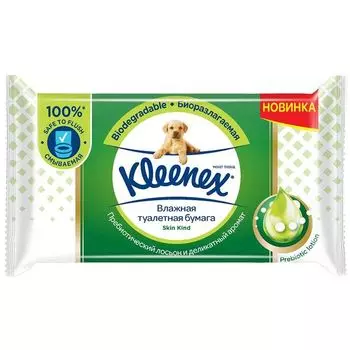 Бумага туалетная влажная Skin Kind Kleenex/Клинекс 38шт