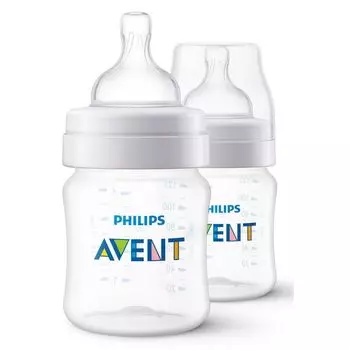 Бутылочка из полипропилена с силиконовой соской Anti-colic Philips Avent 125мл 2шт (SCF810/27)