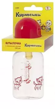 Бутылочка с латексной соской 0+ мес. Курносики 125мл