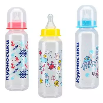 Бутылочка Курносики с силиконовой соской 0+ мес. 250 мл