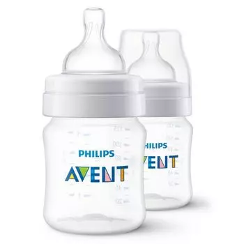 Бутылочка с силиконовой соской из полипропилена с 0 мес. Anti-colic Philips Avent 125мл 2шт (SCY100/02)