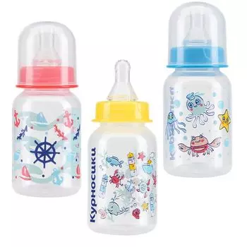 Бутылочка с силиконовой соской Курносики 125мл