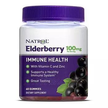 Бузина 100мг Natrol мармеладки жевательные 2,8г 60шт