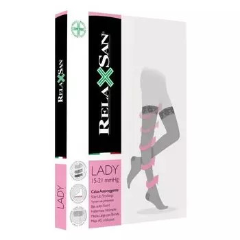 Чулки компрессионные 15-21 mmHg Relaxsan/Релаксан Lady Stay-Up, телесные, р.4
