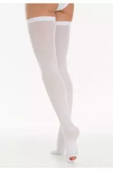 Чулки компрессионные антиэмболические 1 класс на резинке с открытым носком Premium Relaxsan/Релаксан, белые, р.XL (М2370А)
