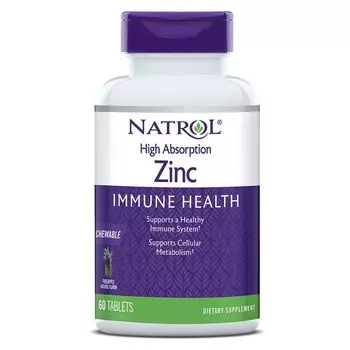 Цинк высокой степени усвоения Natrol таблетки жевательные 60шт