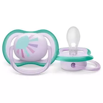 Cоска-пустышка силиконовая ортодонтическая с футляром 0-6 мес. Ultra Air Philips Avent (SCF086/04)