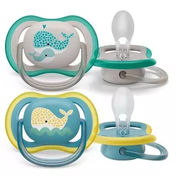 Cоска-пустышка силиконовая ортодонтическая с футляром 18+ мес. Ultra Air Philips Avent 2шт (SCF349/24)