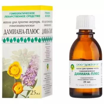 Дамиана-плюс капли д/вн. прим. гомеопатические 25мл