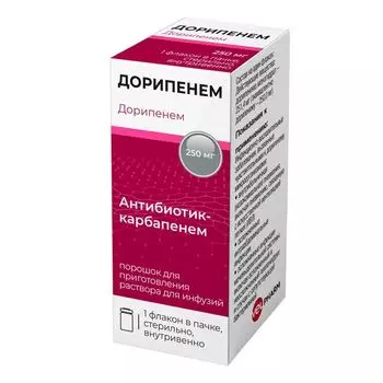 Дорипенем порошок для приг. раствора для инфузий 250мг