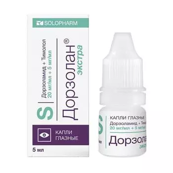 Дорзолан Экстра капли глазные 20мг/мл + 5 мг/мл фл. 5 мл