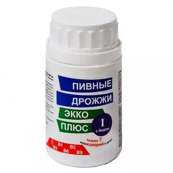Дрожжи пивные йод Экко плюс таблетки 100шт