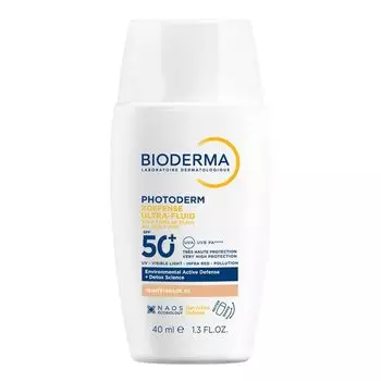 Флюид солнцезащитный для лица и шеи для всех типов кожи SPF50+ Xdefense Photoderm Bioderma/Биодерма фл. 40мл тон Светлый