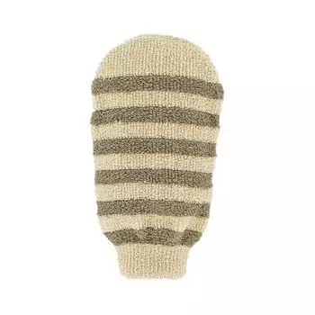 FOERSTER'S Массажная полосатая мочалка-варежка из органического хлопка и органического льна