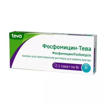 Фосфомицин-Тева гранулы для приг. раствора для приема внутрь пак. 3000мг 8г